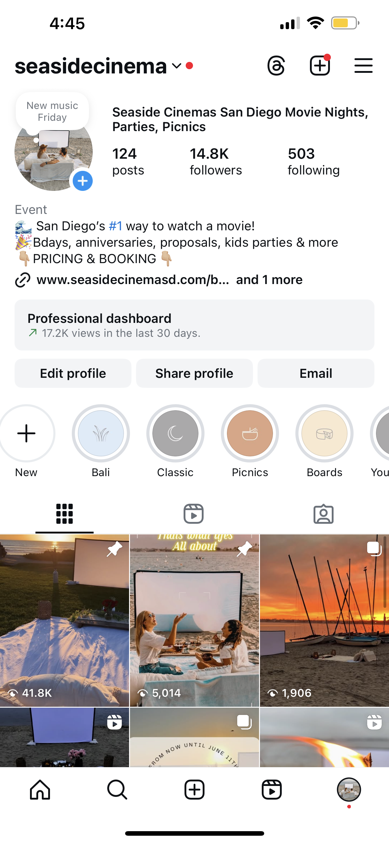 Seaside Cinema Instagram Preview